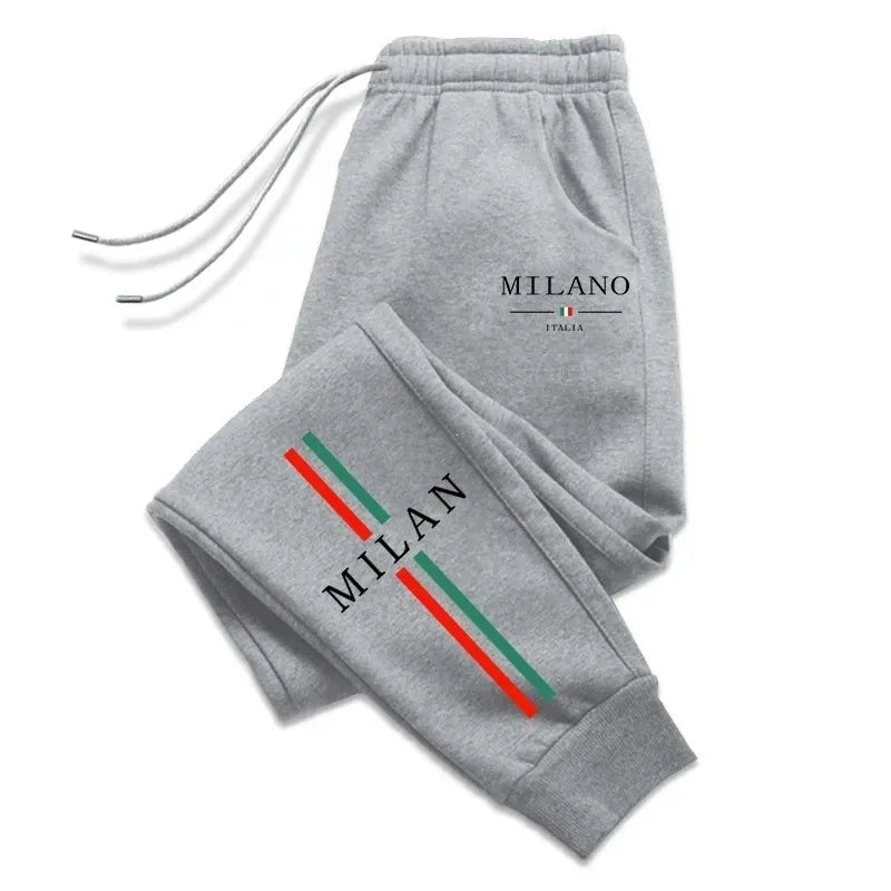Pantalons Décontractés Rétro Pour Homme À Motif Lettre, Longueur Totale, En Polyester Avec Impression Élégante