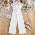 Combinaison Dentelle Blanche Style Coréen – Crêpe, Nœud & Ceinture