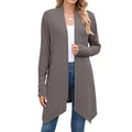 Cardigan Ouvert À Manches Longues Pour Femmes En Coton Et Polyester De Haute Qualité Style Européen Tendance Automnale Couleur Unie