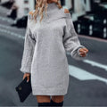 Robe Longue À Manches Courtes En Velours Polyester Acrylique Style Européen Et Américain Col Semi-Haut Débardeur Automne Hiver Nouvelle Arrivée