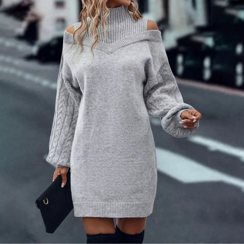 Robe Longue À Manches Courtes En Velours Polyester Acrylique Style Européen Et Américain Col Semi-Haut Débardeur Automne Hiver Nouvelle Arrivée