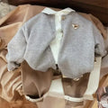 Corée Du Sud Vêtements Pour Enfants Garçon Nouveau Tricots Automne Et Hiver Court-Cardigan À Manches Pour Vêtements D'extérieur À La Mode Pour Enfants