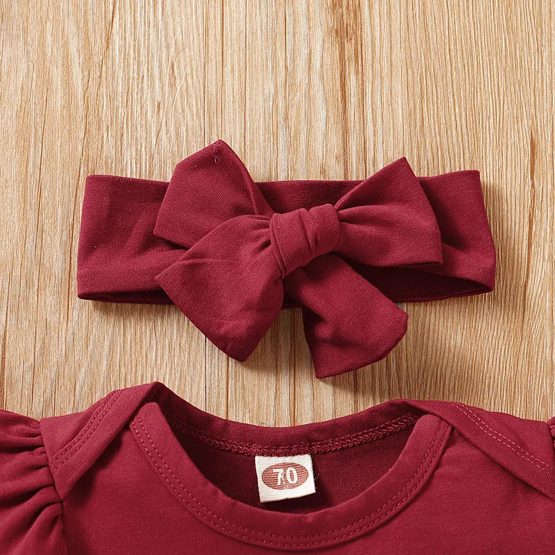 Ensemble Trois Pièces Pour Filles En Coton Avec Manches Courtes Et Imprimé Lettres Style Coréen Printemps Automne