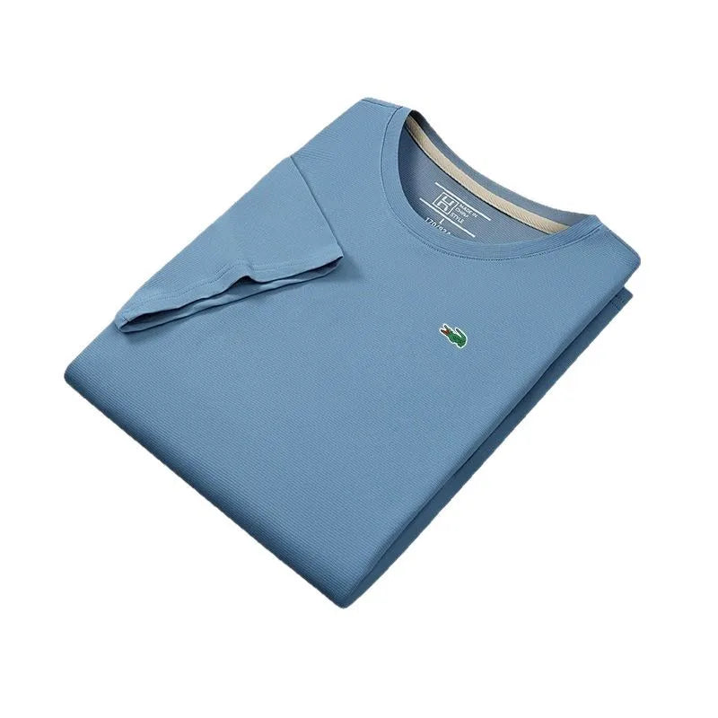 T-shirt D'été Pour Hommes À Manches Courtes Avec Broderie Logo Col Rond