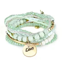 Ensemble De Bracelets En Perles De Cristal Multi-couches Bohème Pour Femmes