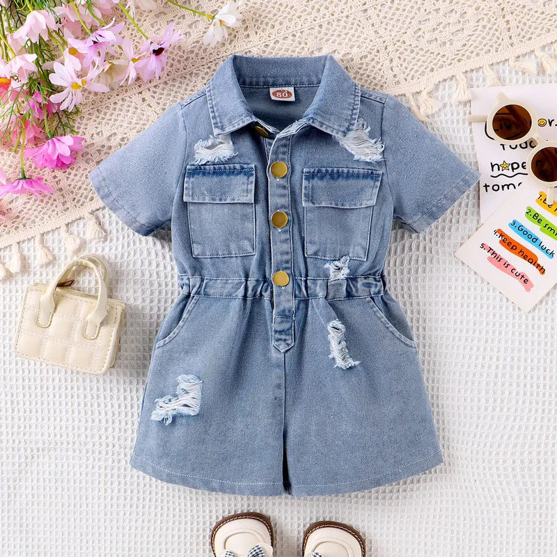 Trou Taille Denim Salopette