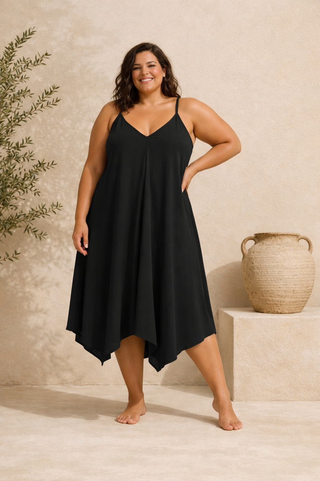Robe uni a bretelle