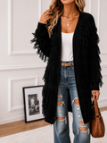 Gilet élégante ouvert à franges