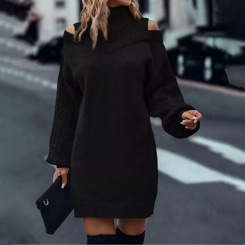 Robe Longue À Manches Courtes En Velours Polyester Acrylique Style Européen Et Américain Col Semi-Haut Débardeur Automne Hiver Nouvelle Arrivée