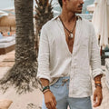 Chemise Lin Homme Manches Longues – Style Décontracté Premium