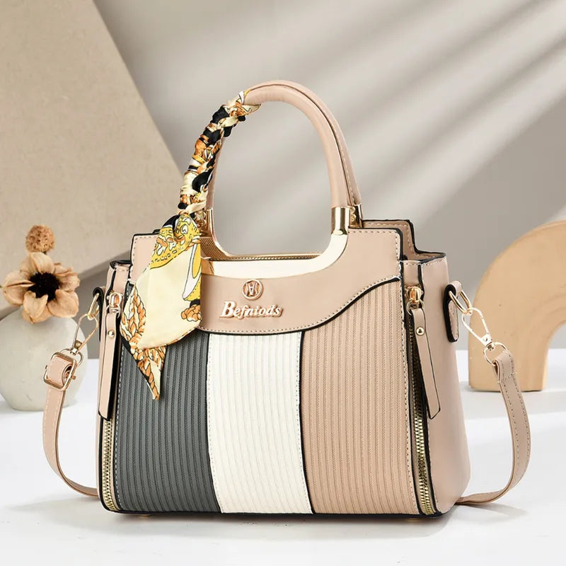 Sac Bandoulière Carré En Faux Cuir À Motif Plaid Avec Petits Ornements, Idéal Pour L'hiver Et Usage Quotidien