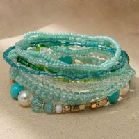 Ensemble De Bracelets En Perles De Cristal Multi-couches Bohème Pour Femmes