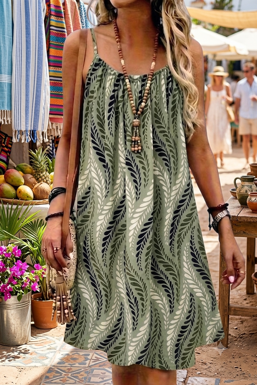 Robe imprimée à bretelles