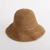 Chapeau De Paille D'été Femme Protection Solaire Plage – Grand Bord – Fait Main