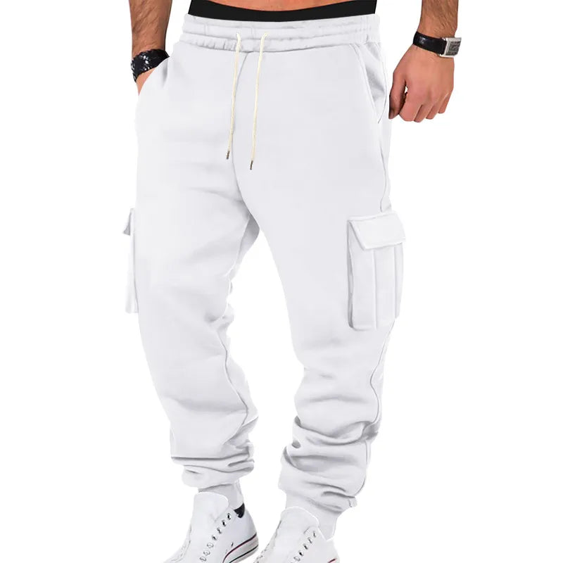 Pantalons Décontractés Homme Unis En Tissu Extensible Quatre Directions, Confection Tricotée Pour Un Confort Optimal