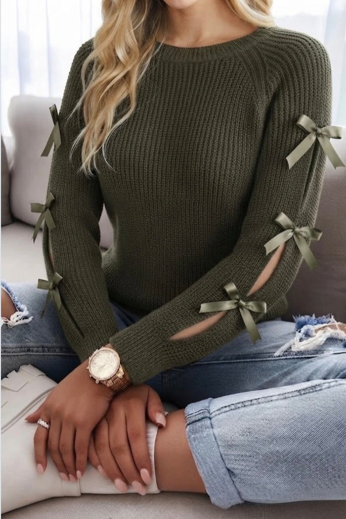 Pull à maille avec nœud