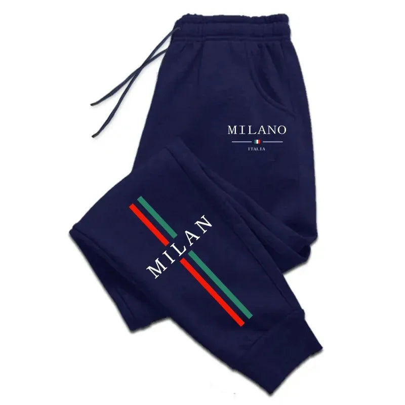 Pantalons Décontractés Rétro Pour Homme À Motif Lettre, Longueur Totale, En Polyester Avec Impression Élégante