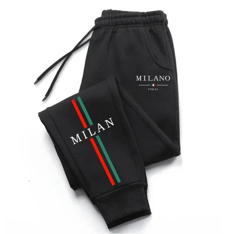 Pantalons Décontractés Rétro Pour Homme À Motif Lettre, Longueur Totale, En Polyester Avec Impression Élégante