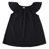 Robe Fille Sans Manches Col Rond En Lin – Couleur Abricot Style Mignon