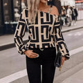 Blouse géometrique manche évaser