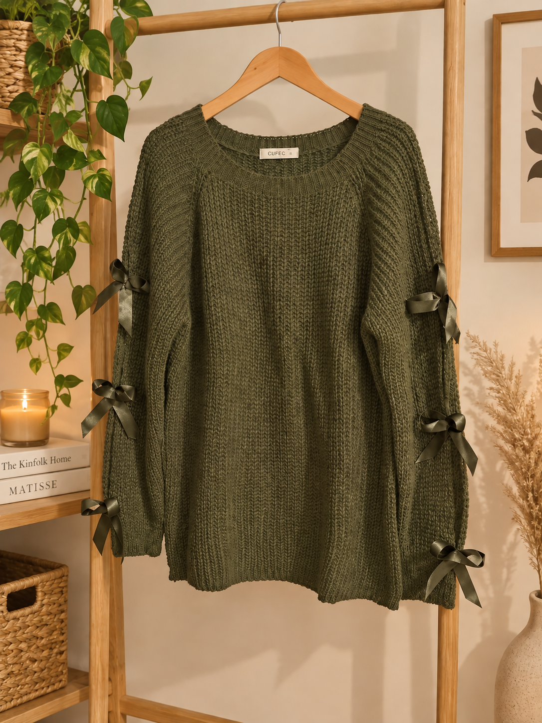 Pull à maille avec nœud