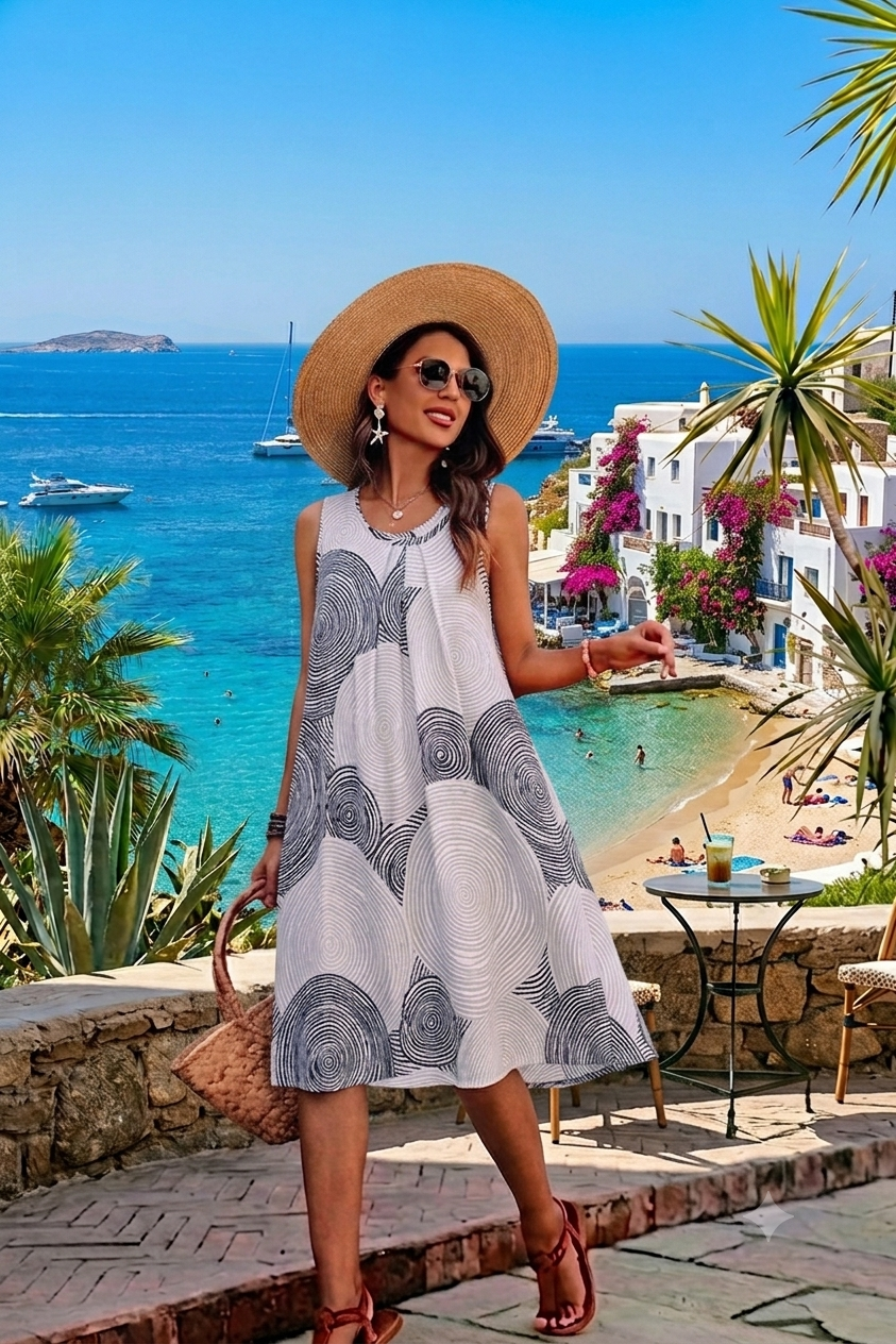 Robe imprimée mi-longue