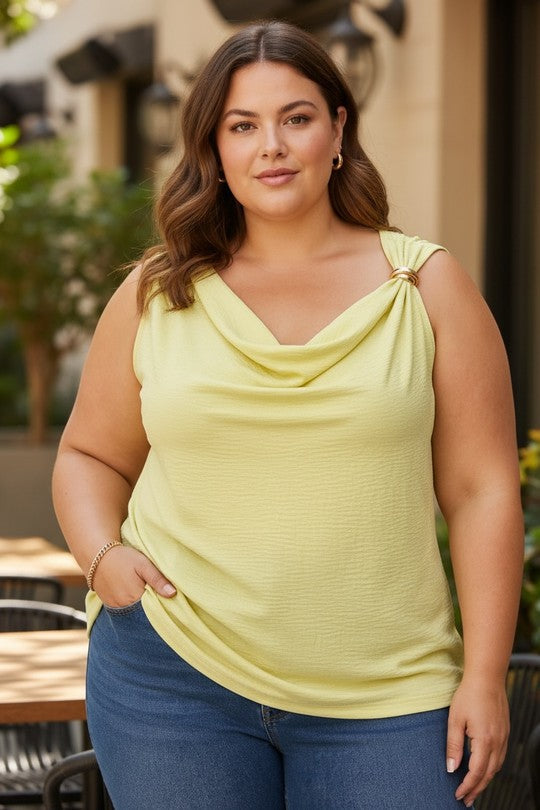 Top Drapé Bague Grande Taille