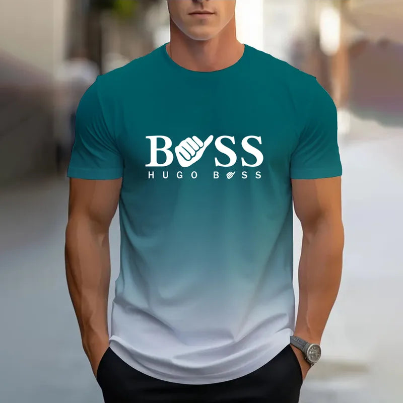 Hommes Décontractée Style Classique Lettre Manche Courte Impression 3D T-shirt Homme
