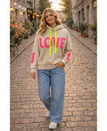SWEAT CAPUCHE LOVE PE26878 BEIGE