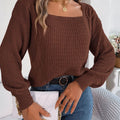 Pull Femme À Motif Géométrique Avec Design 3D, Manches Longues, Tissu 95% Et Plus, Style Vêtement De Rue