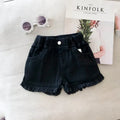 Shorts Pour Fille En Coton (plus De 90%) Couleur Unie Blanc, Taille Petite Enfance 3-6 Ans, Pantalon Court Confortable