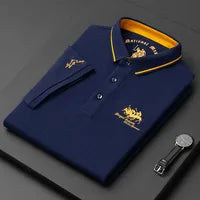 Nouveau T-shirt POLO Brodé de Couleur Pure – Manches Courtes Homme
