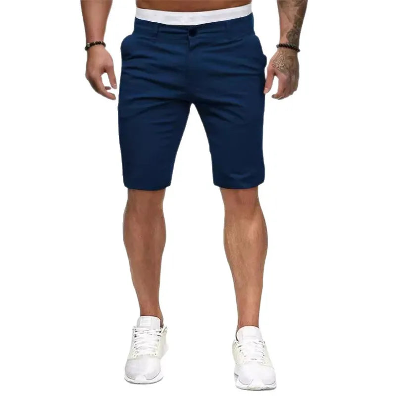 Shorts Décontractés Pour Hommes Style Européen Et Américain Été Coton Élastique Taille Moyenne Longueur Basse Sportif