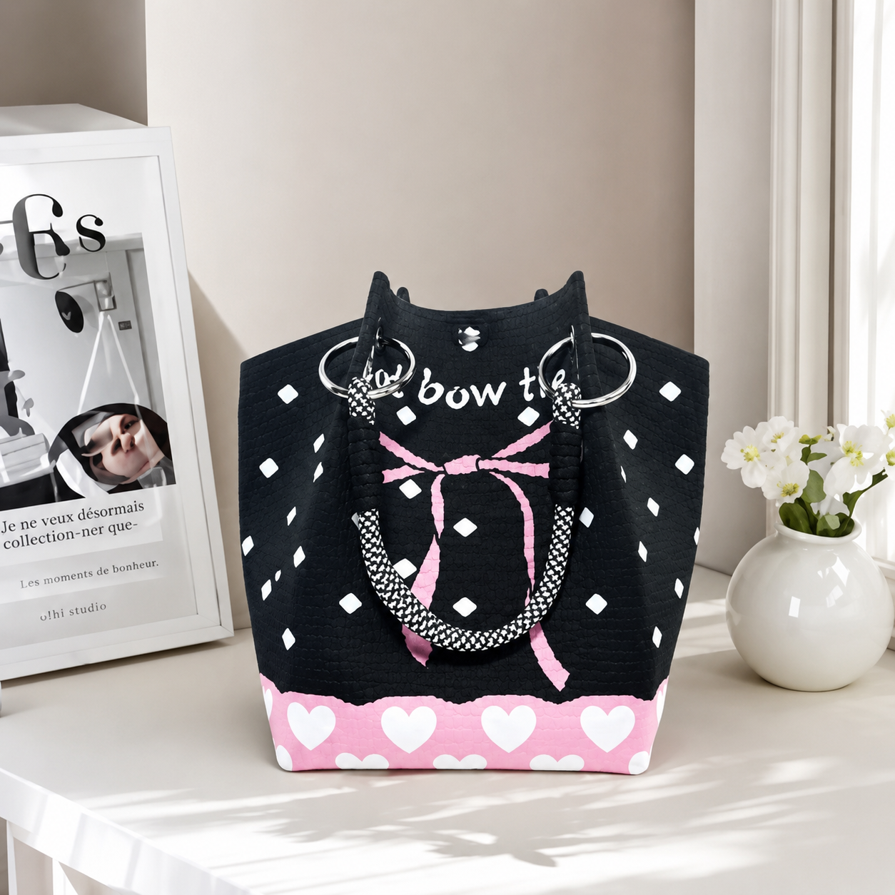 Sac Seau En Polyester Avec Élément De Mode Trenza, Idéal Pour L'Été Avec Double Poignée Pratique