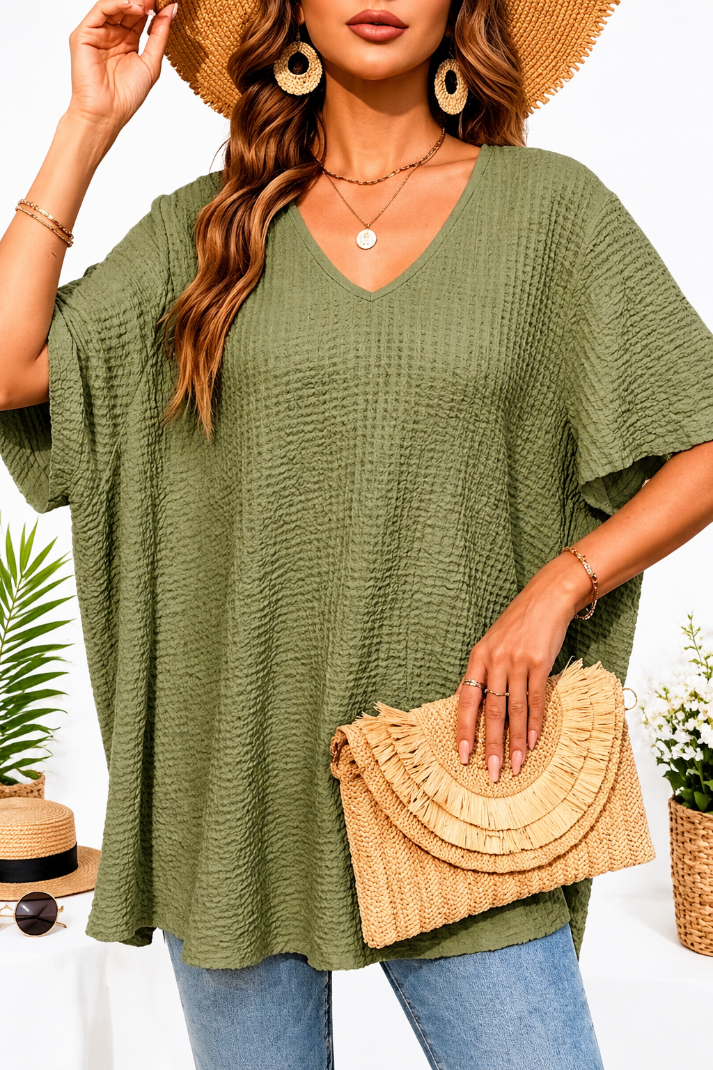 Blouse à col V