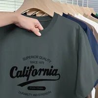 T-SHORT Hommes Coton Style Simple Vêtement De Rue Mots De Vocabulaire/Nom Couleur Unie Manche Courte T-shirt Homme