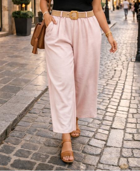 PLUS SIZE TROUSERS 2 POCKETS BELT