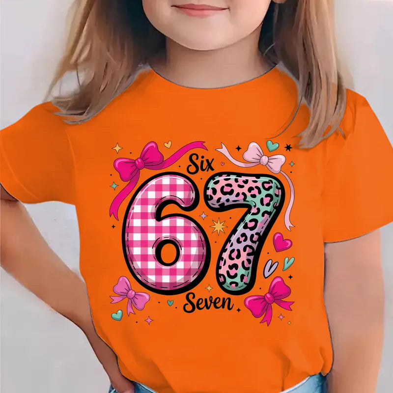 T-shirt Enfant Noir À Manches Courtes Avec Col Rond, Motif Lettre Imprimé, Coton Plus De 70%, Style Décontracté