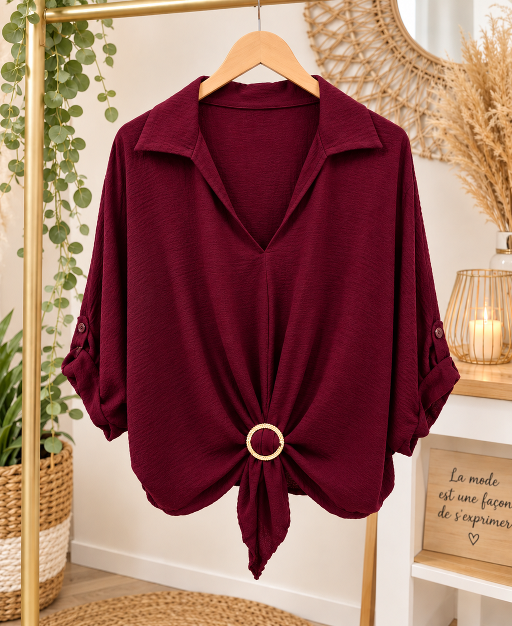 CHEMISIER + ACCESSOIRE BOUCLE