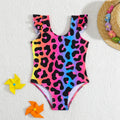 Maillot De Bain Une-pièce Fille Imprimé Léopard En Polyester, Spécialement Conçu Pour La Natation