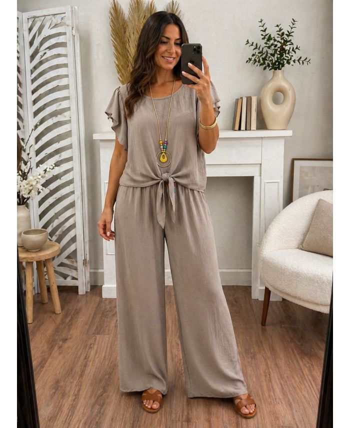 ENSEMBLE TOP + PANTALON + COLLIER OFFERT