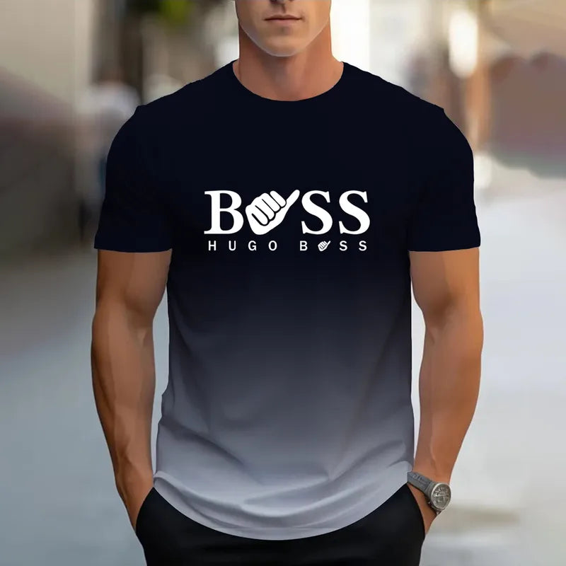 Hommes Décontractée Style Classique Lettre Manche Courte Impression 3D T-shirt Homme