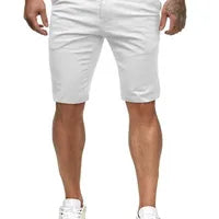 Shorts Décontractés Pour Hommes Style Européen Et Américain Été Coton Élastique Taille Moyenne Longueur Basse Sportif