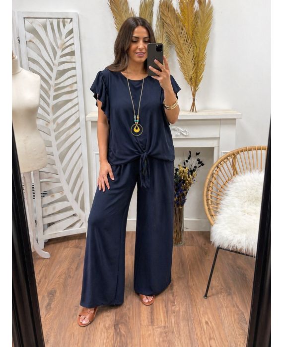 ENSEMBLE TOP + PANTALON + COLLIER OFFERT