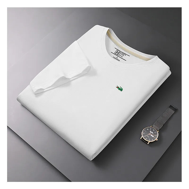 T-shirt D'été Pour Hommes À Manches Courtes Avec Broderie Logo Col Rond