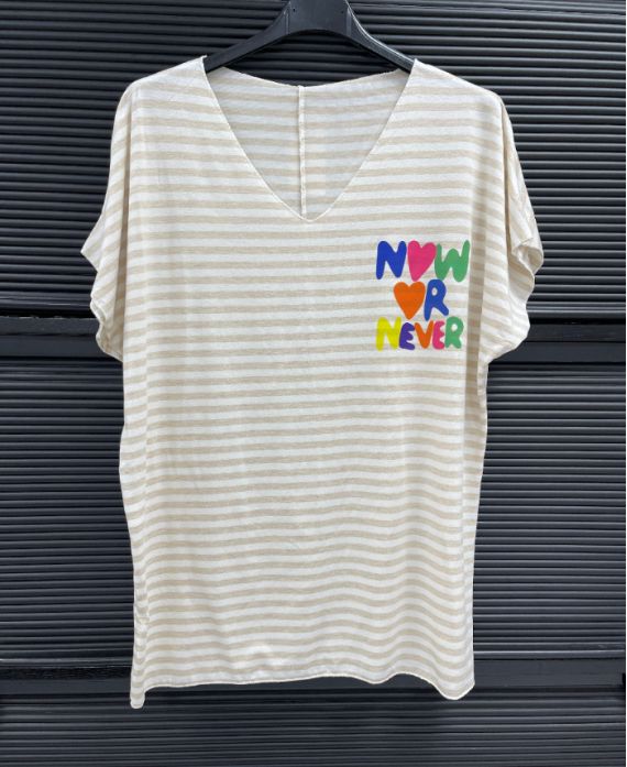 T-Shirt à Rayures Now or Never