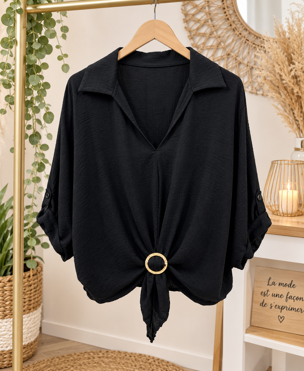 CHEMISIER + ACCESSOIRE BOUCLE