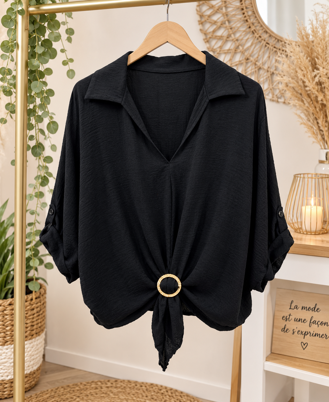 CHEMISIER + ACCESSOIRE BOUCLE
