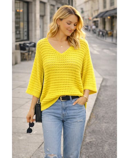 PULL TRICOT AJOURE
