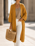 Gilet long ouvert avec manche trois quarts